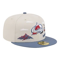 Men's New Era  Tan/Blue Colorado Avalanche Localized City Icon 59FIFTY Fitted Hat