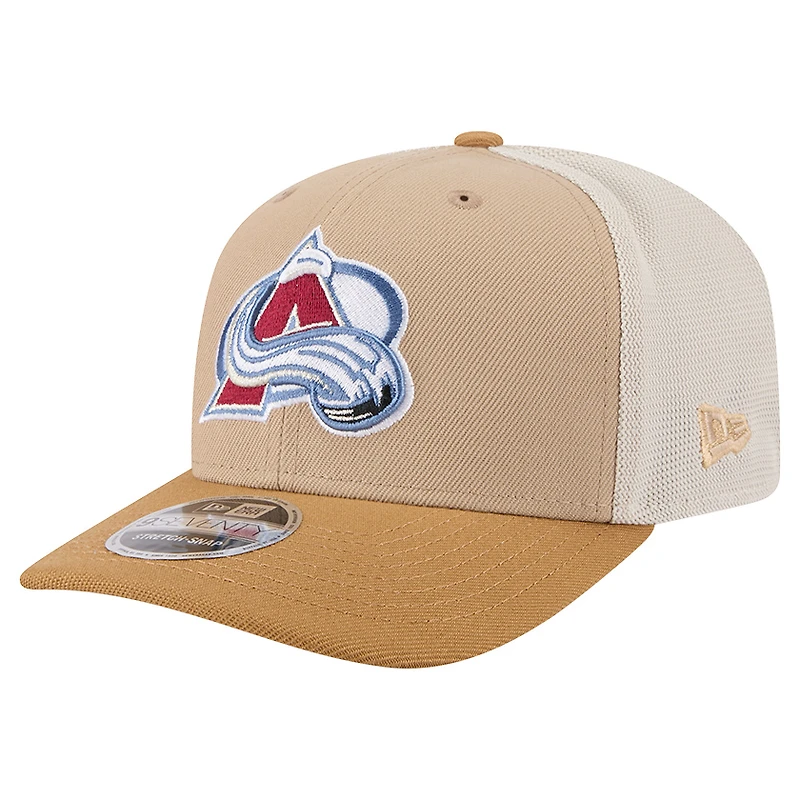 Men's New Era Tan/Light Brown Colorado Avalanche Two-Tone Trucker 9SEVENTY Stretch Snap Adjustable Hat