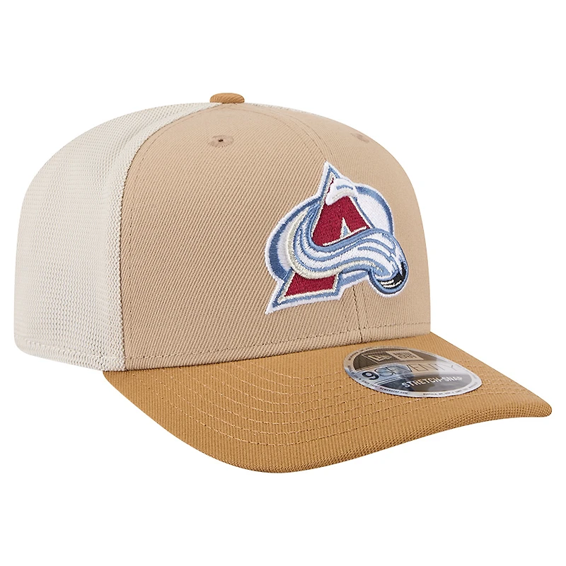 Men's New Era Tan/Light Brown Colorado Avalanche Two-Tone Trucker 9SEVENTY Stretch Snap Adjustable Hat