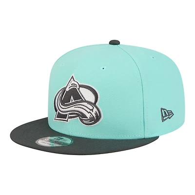 Casquette snapback New Era 9FIFTY bicolore turquoise/charbon Colorado Avalanche pour homme