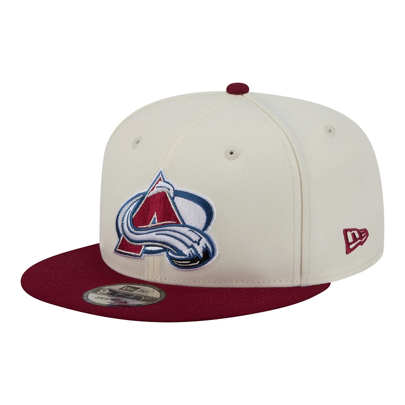 Men's New Era  White/Burgundy Colorado Avalanche Injection Localized Two-Tone 9FIFTY Snapback Hat