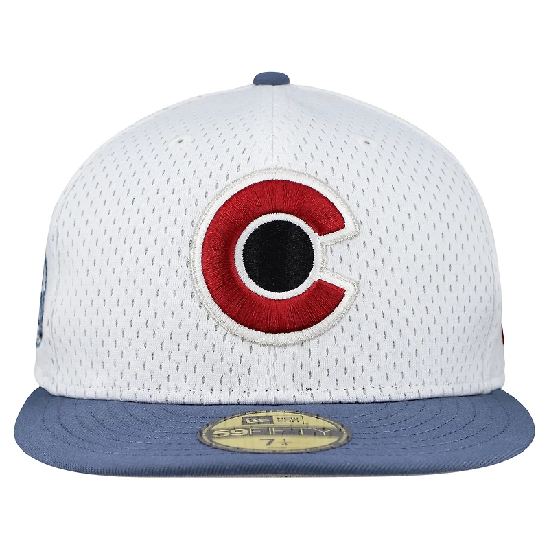 Men's New Era White/Navy Colorado Avalanche Mesh Crown Two-Tone 59FIFTY Fitted Hat