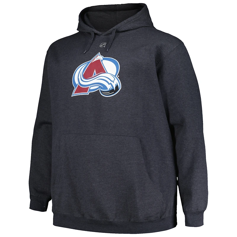 Men's Profile Nathan MacKinnon Charcoal Colorado Avalanche Big & Tall Name Number Pullover Hoodie