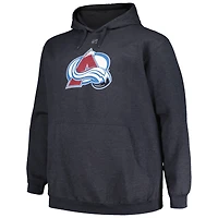 Men's Profile Nathan MacKinnon Charcoal Colorado Avalanche Big & Tall Name Number Pullover Hoodie
