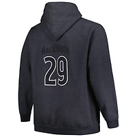 Profil pour hommes Nathan MacKinnon Charcoal Colorado Avalanche Big & Tall Nom et numéro Pull à capuche