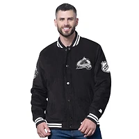 Men's Starter  Black Colorado Avalanche Blackout Varsity Jacket