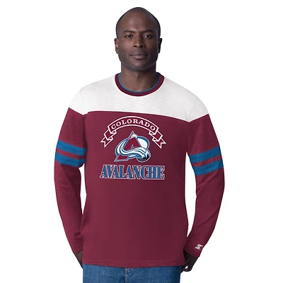 T-shirt à manches longues Durene Blitz Colorado Avalanche Bordeaux Starter pour homme