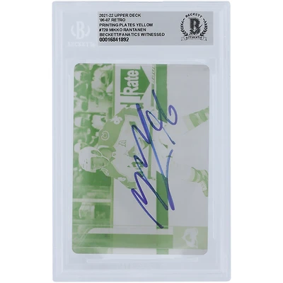 Mikko Rantanen Colorado Avalanche Autographié 2021-22 Upper Deck '06-07 Rétro Jaune Plaque D'impression #T-20 #1/1 Beckett Fanatics Carte Authentifiée Témoin