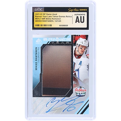 Carte autographiée de l'Avalanche du Colorado 2021-22 Upper Deck SP utilisée pour le match Banner Year Lake Tahoe Game Relics Multicolore #BYLT-MR CGC Fanatics Witnessed Authenticated Card