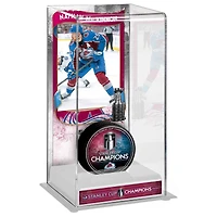 Étui de luxe pour rondelles de hockey hautes avec logo des champions de la Coupe Stanley 2022 de l'Avalanche du Colorado de Nathan MacKinnon