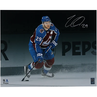 Nathan MacKinnon Colorado Avalanche Autographed 16" x 20" Burgundy Jersey Spotlight Photograph 