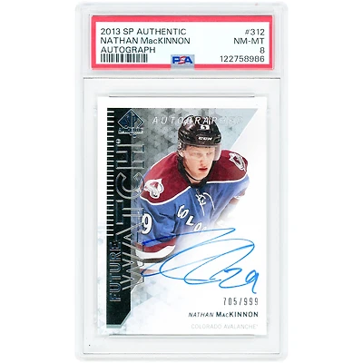 Nathan MacKinnon Colorado Avalanche Autographed 2013-14 Upper Deck SP Authentic Future Watch #312 #705/999 PSA Authenticated 8 Rookie Card