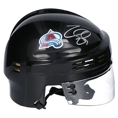 Casque miniature noir autographié par Nathan MacKinnon Colorado Avalanche