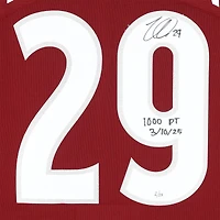 Nathan MacKinnon Colorado Avalanche Autographed Burgundy Fanatics Premium Jersey with "1,000th PT 3/10/25" Inscription - Limited Edition of 25