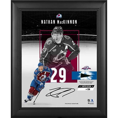 Nathan MacKinnon Colorado Avalanche Facsimile Signature Framed 11" x 14" Impact Collage with a Piece of Game-Used Puck - Limited Edition of 250