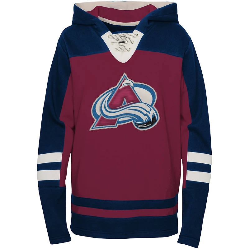 Preschool Burgundy Colorado Avalanche Ageless Revisited Lace-Up V-Neck Pullover Hoodie