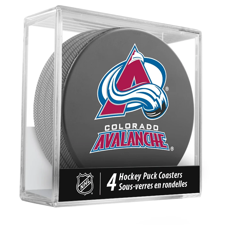 The Sports Vault Colorado Avalanche Four-Piece Puck Coaster Set