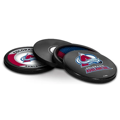 The Sports Vault Colorado Avalanche Lot de 4 dessous de verre en forme de rondelle