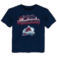 T-shirt bleu marine pour tout-petit avec inscription Colorado Avalanche Bubbly
