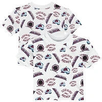 Toddler Outerstuff White Colorado Avalanche Run Down All-Over-Print T-Shirt