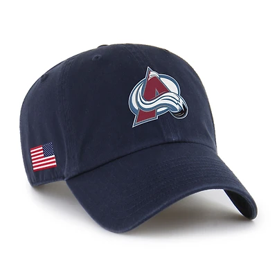 Unisex '47 Navy Colorado Avalanche Heritage Flag Clean Up Adjustable Hat
