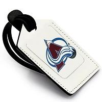 Étiquette de bagage en cuir personnalisée Colorado Avalanche blanche