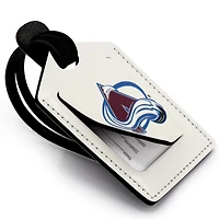 White Colorado Avalanche Personalized Leather Luggage Tag