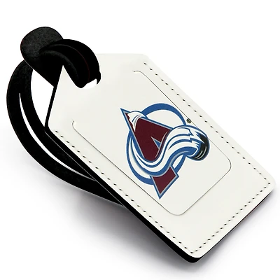 Étiquette de bagage en cuir personnalisée Colorado Avalanche blanche