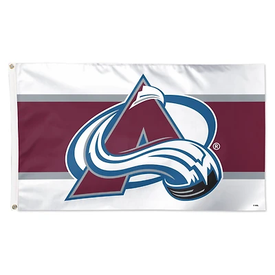 Drapeau de luxe à rayures horizontales WinCraft Colorado Avalanche 3 pi x 5 pi, simple face