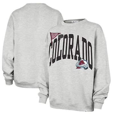 Sweat-shirt oversize à logo arqué Colorado Avalanche, gris chiné, pour femme, modèle 47