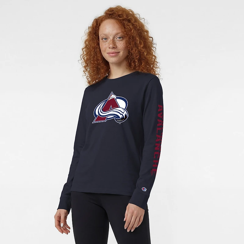 T-shirt à manches longues Champion Blue Colorado Avalanche pour femmes