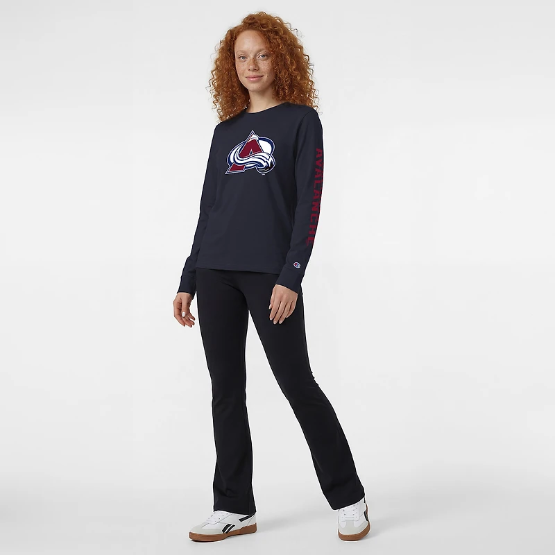 Women's Champion  Blue Colorado Avalanche 2-Hit Long Sleeve T-Shirt