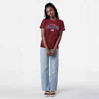 Women's Champion  Burgundy Colorado Avalanche Arch Mascot Logo T-Shirt