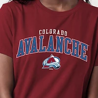 Women's Champion  Burgundy Colorado Avalanche Arch Mascot Logo T-Shirt
