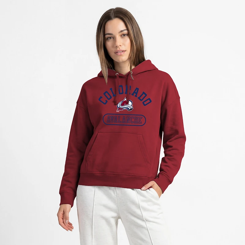 Women's Champion Burgundy Colorado Avalanche Arched Pill Box Hoodie