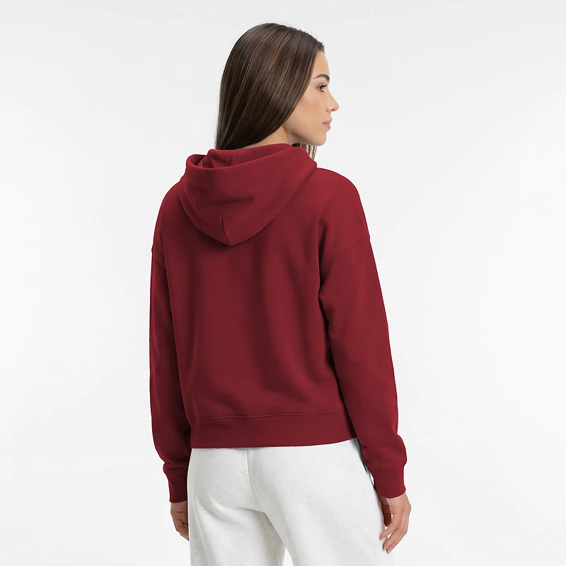 Women's Champion Burgundy Colorado Avalanche Arched Pill Box Hoodie