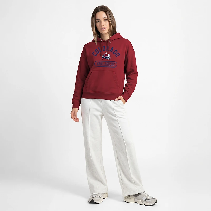 Women's Champion Burgundy Colorado Avalanche Arched Pill Box Hoodie