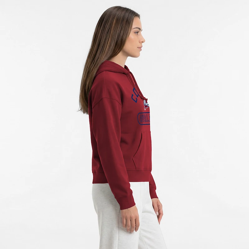 Women's Champion Burgundy Colorado Avalanche Arched Pill Box Hoodie
