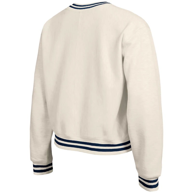 Women's Champion Cream Colorado Avalanche Bold Laurels Reverse Weave Yarn Crewneck Sweatshirt