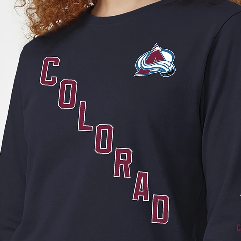 Women's Champion  Navy Colorado Avalanche 2-Hit Long Sleeve T-Shirt