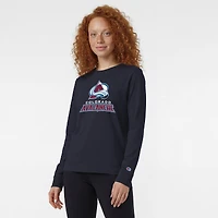 T-shirt à manches longues Champion pour femmes, bleu marine