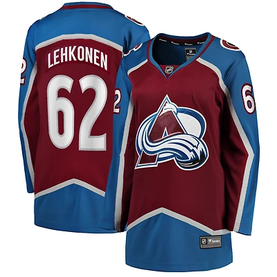 Maillot de joueur échappé à domicile Fanatics Artturi Lehkonen pour femmes, bordeaux, Colorado Avalanche