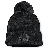 Women's Fanatics Black Colorado Avalanche Authentic Pro Road Cuffed Knit Hat with Pom