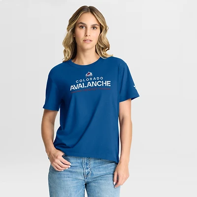 T-shirt Fanatics bleu Colorado Avalanche Authentic Pro Primary pour femme
