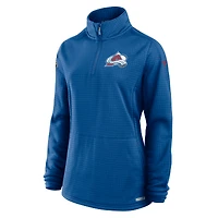 Pull à fermeture éclair quart de tour Authentic Pro Rink bleu pour femme la collection Fanatics Colorado Avalanche