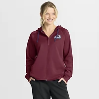 Women's Fanatics Burgundy Colorado Avalanche Authentic Pro Rink Raglan Full-Zip Hoodie