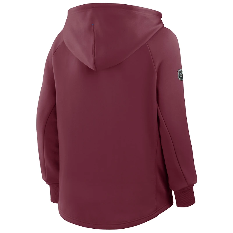 Women's Fanatics Burgundy Colorado Avalanche Authentic Pro Rink Raglan Full-Zip Hoodie
