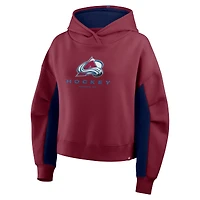 Women's Fanatics Burgundy Colorado Avalanche Back Check Boxy Hoodie