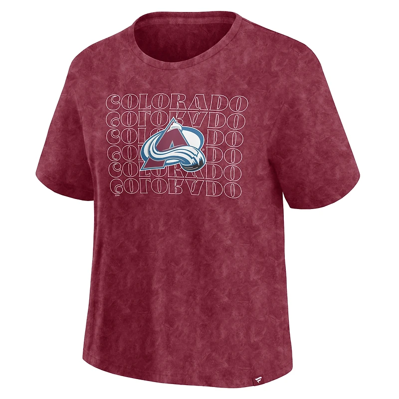 Women's Fanatics  Burgundy Colorado Avalanche Faded Wash T-Shirt