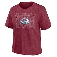 Women's Fanatics  Burgundy Colorado Avalanche Faded Wash T-Shirt
